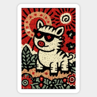 Punk Rock Pig | The Rebellious Farm Animal Sticker